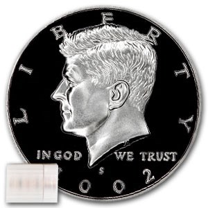 2002-S Kennedy Half Dollar 20-Coin Roll Proof 2002-S Kennedy Half Dollar 20-Coin Roll Proof